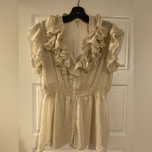 Lapis XL sheer ruffled woman’s blouse